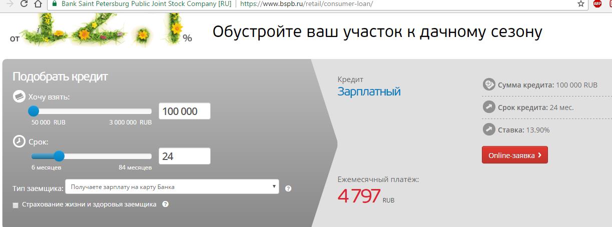 онлайн банк Санкт-Петербург